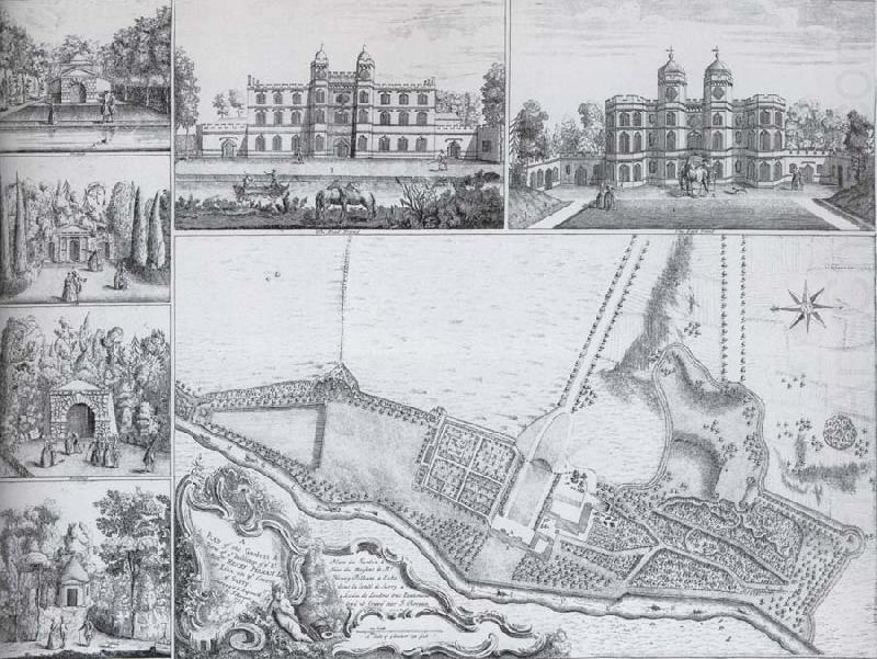 Plan and views of Esher, unknow artist